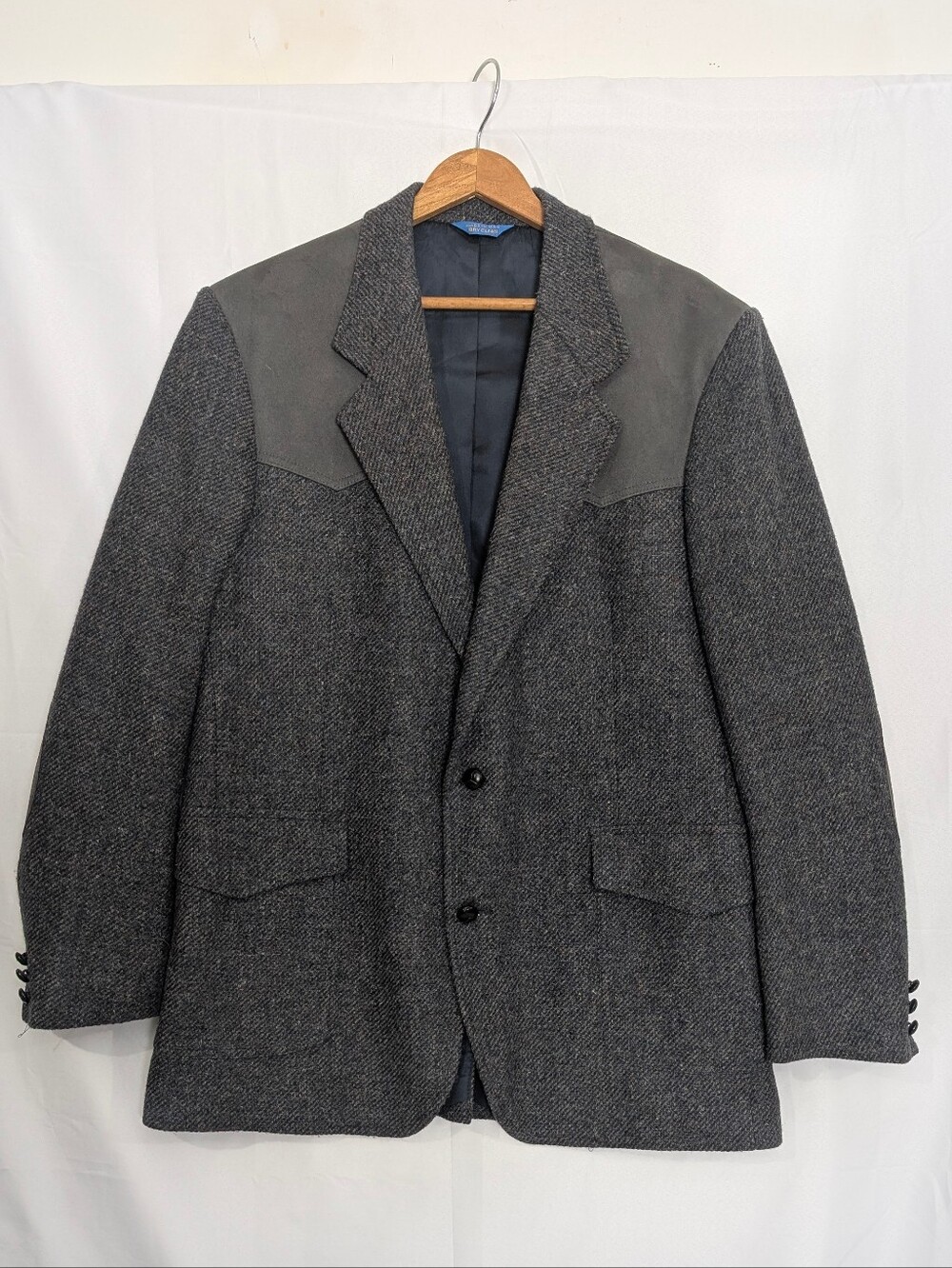 Pendleton 100%Virgin Wool Western Sports Blazer Suede Yoke Elbow Patches 44L